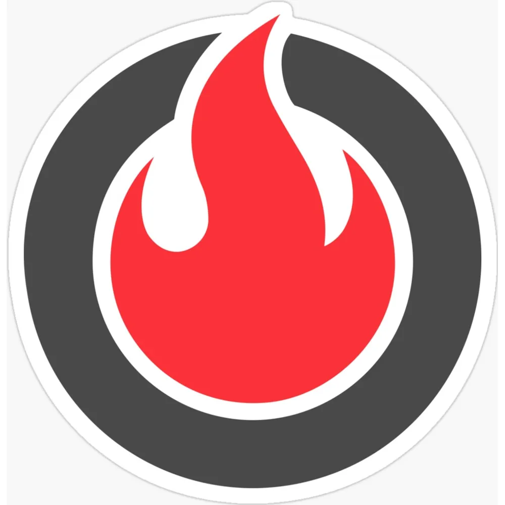 The Inferno JS logo, a red and white flame inside a dark grey circle