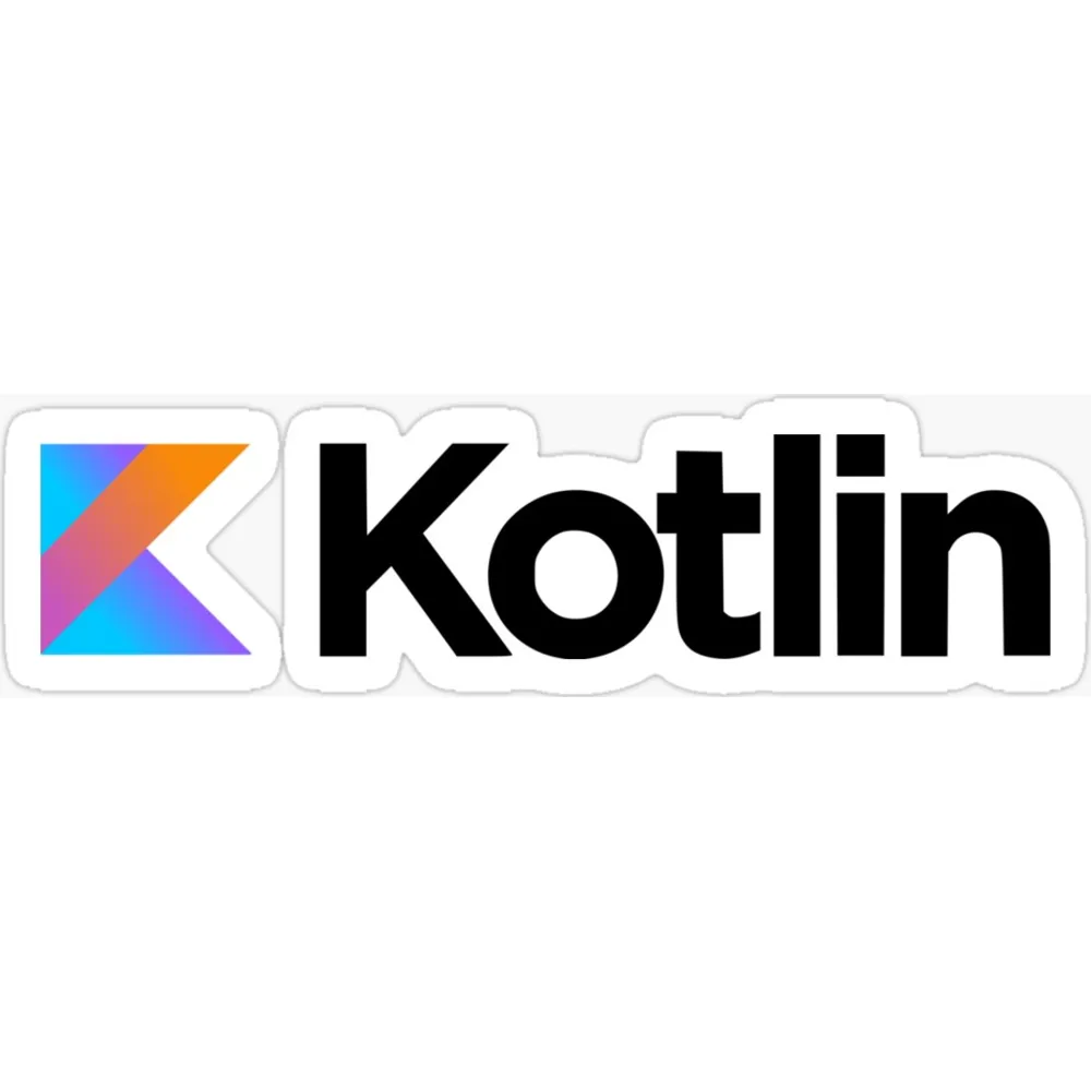 The Kotlin logo, a folded square with a blue to orange gradient beside the word Kotlin