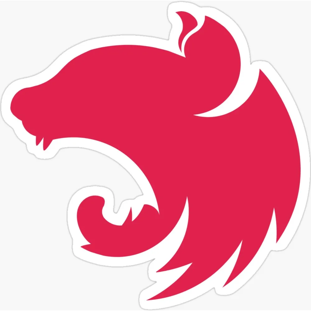 The NestJS logo, a stylised dark red lion head with a flowing mane