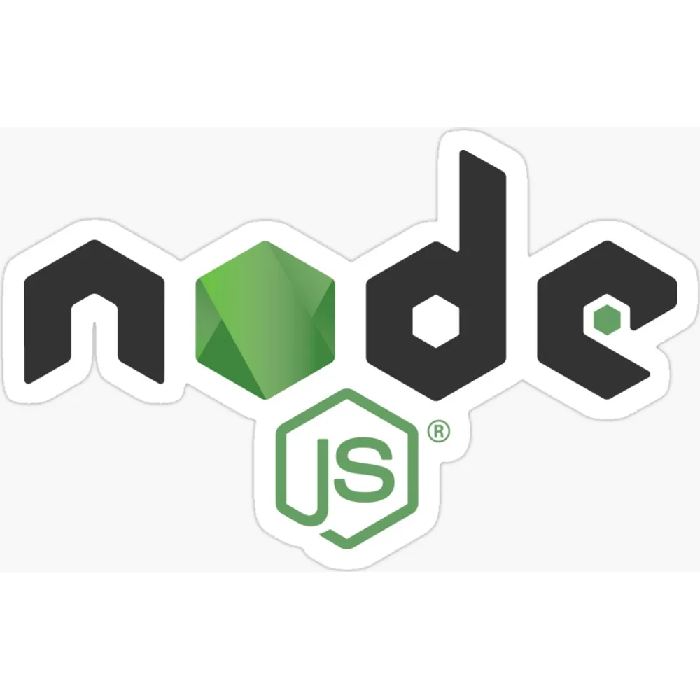 The Node.js logo, a dark hexagon containing a green hexagonal shape beside the word node