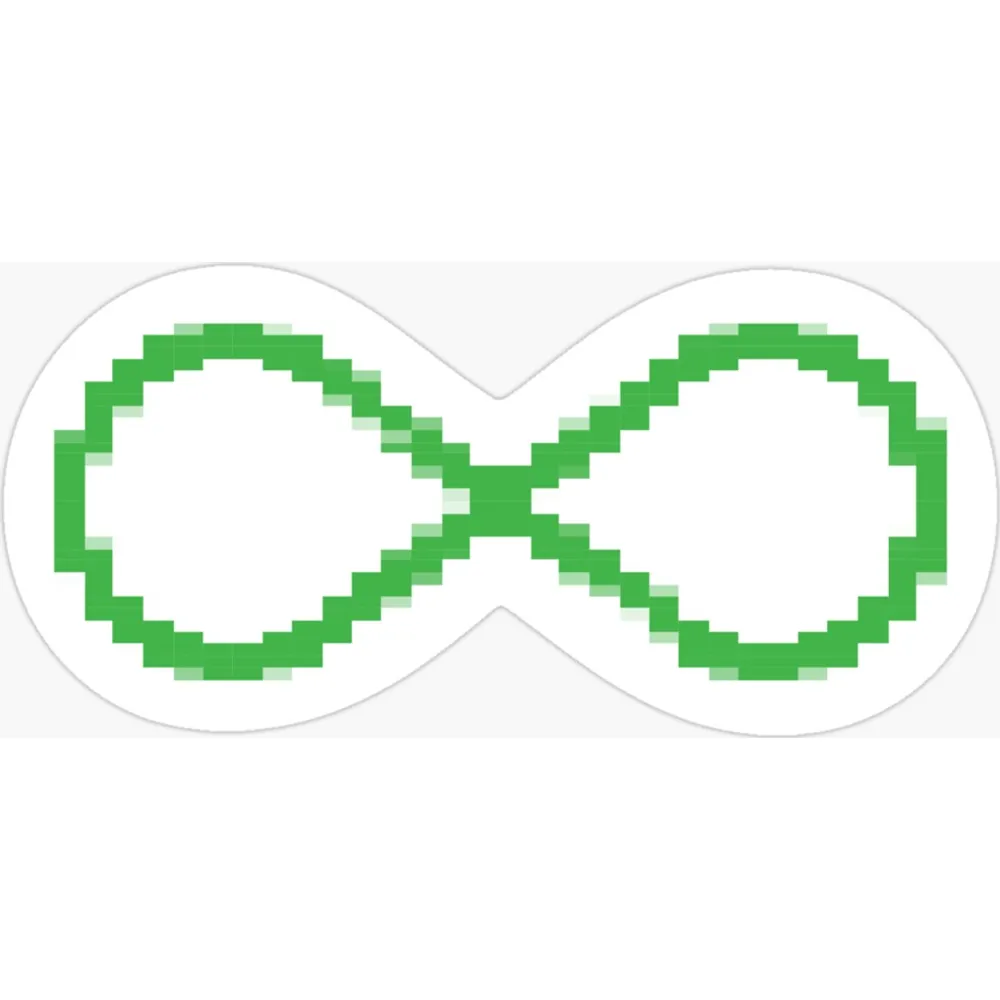 The Flux infinity symbol rendered in green pixel art
