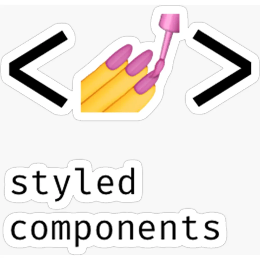 A nail polish emoji between angle brackets above the words styled components